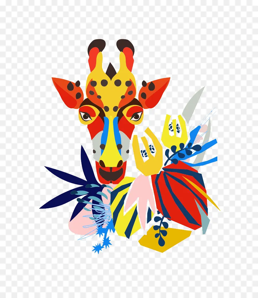 Girafe Colorée，Girafe PNG