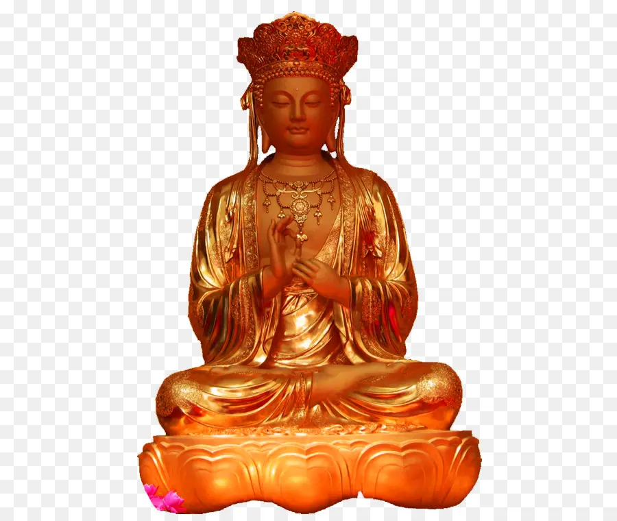 Statue De Bouddha，Or PNG