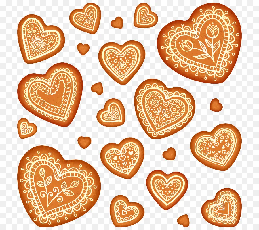 Biscuits En Forme De Coeur，Pain D'épice PNG