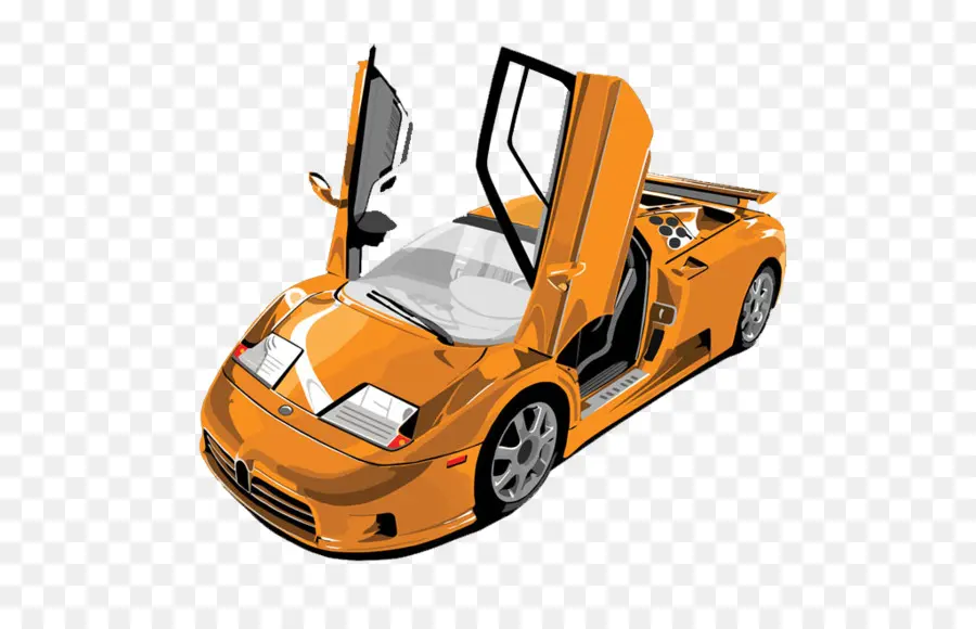 Voiture De Sport，Orange PNG