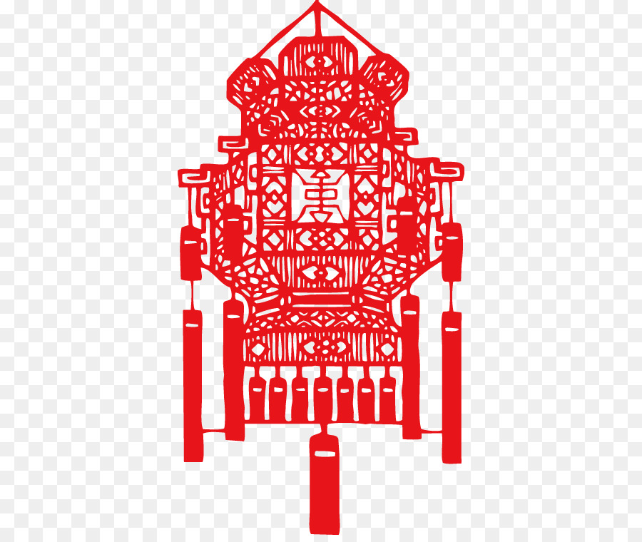 Papier Découpé Chinois，Rouge PNG