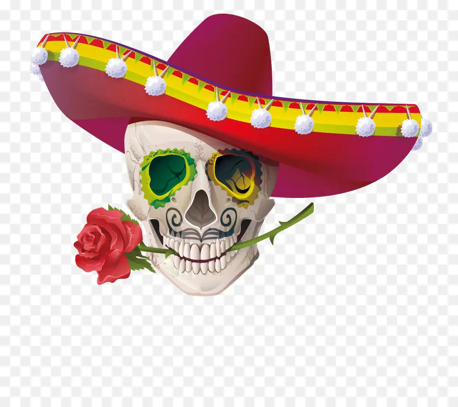 Crâne Avec Sombrero，Crâne PNG