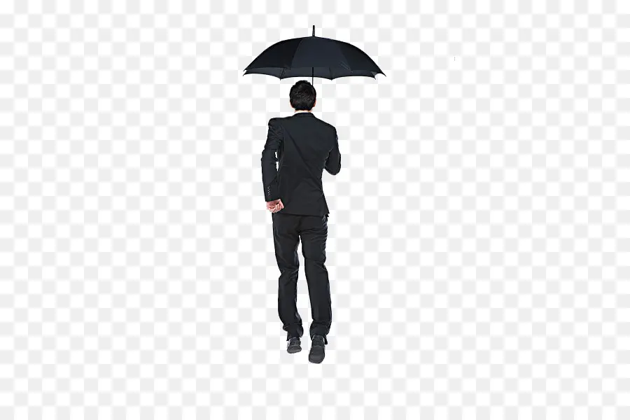 Homme Avec Parapluie，Costume Noir PNG