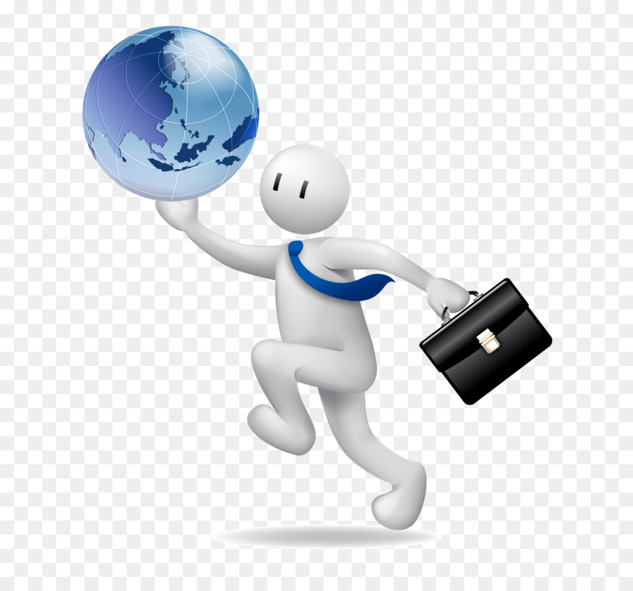 Homme D'affaires Avec Globe，Mallette PNG