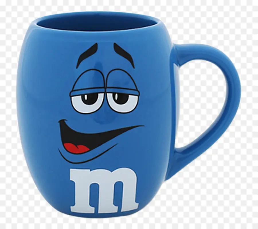 Tasse M M Bleue，Bleu PNG