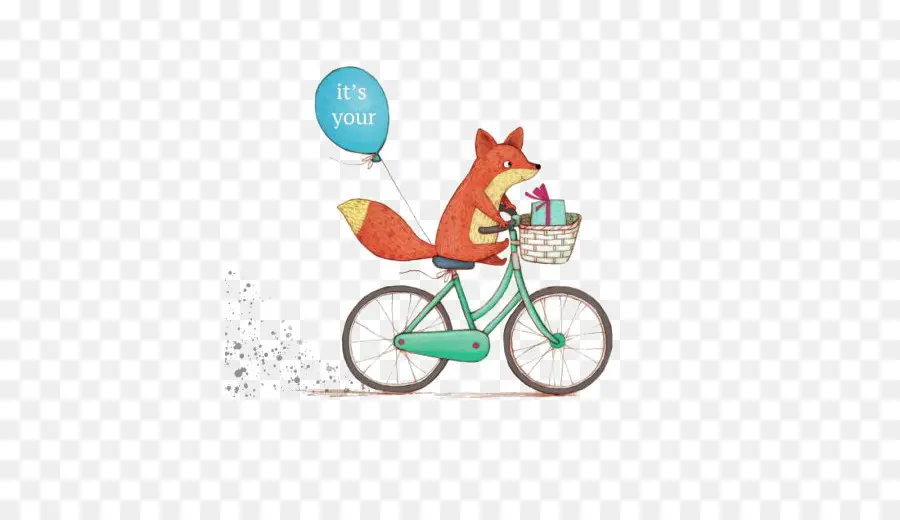 Renard à Vélo，Ballon PNG