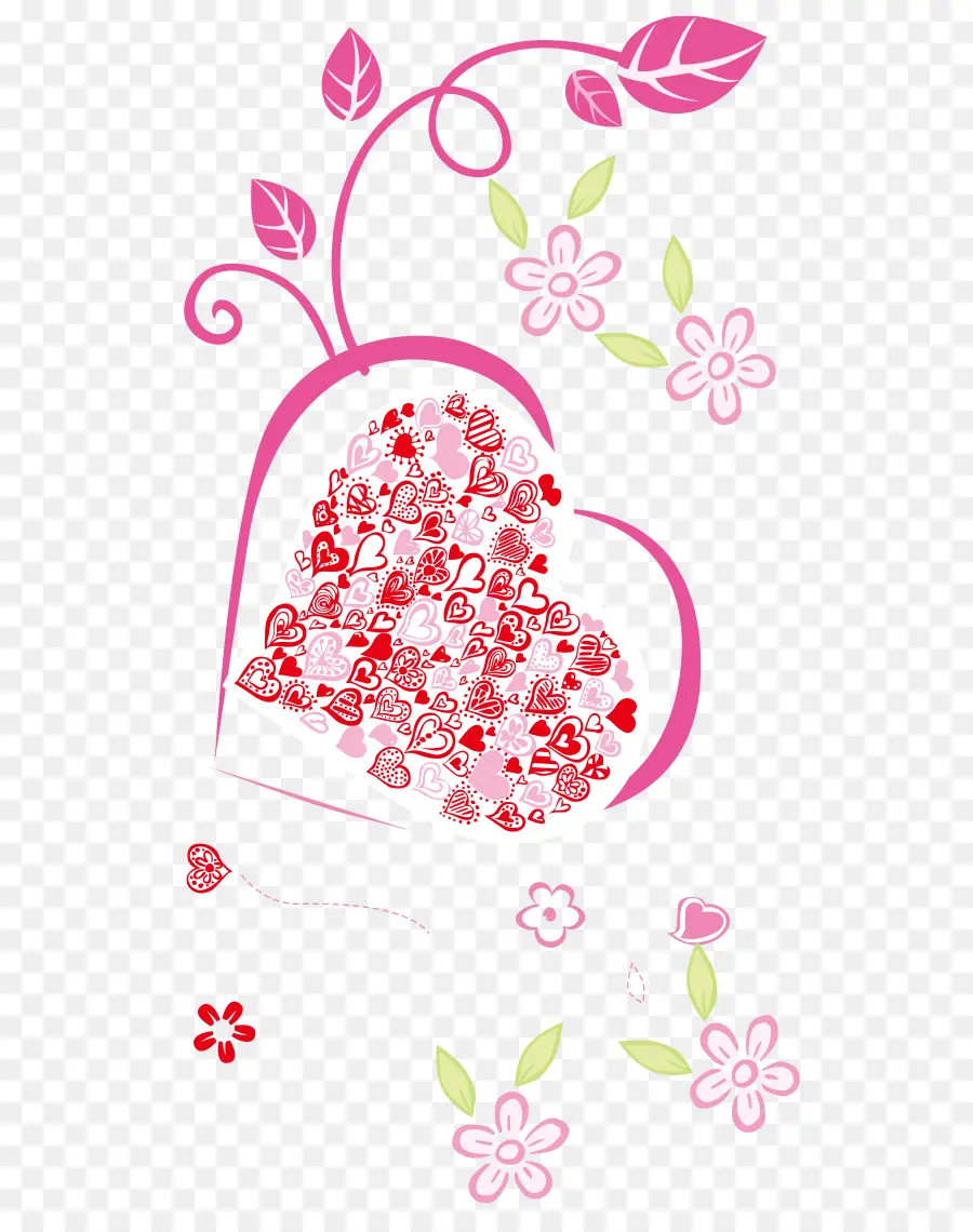 Cœur，Fleurs PNG