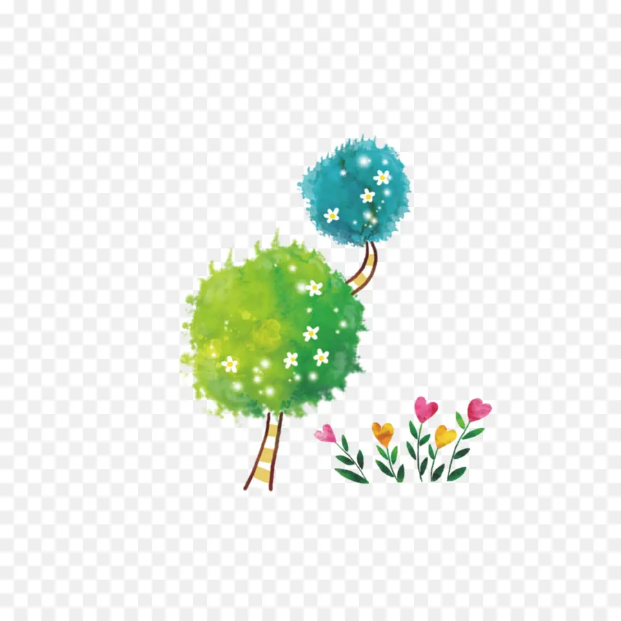 Arbres Colorés，Fleurs PNG