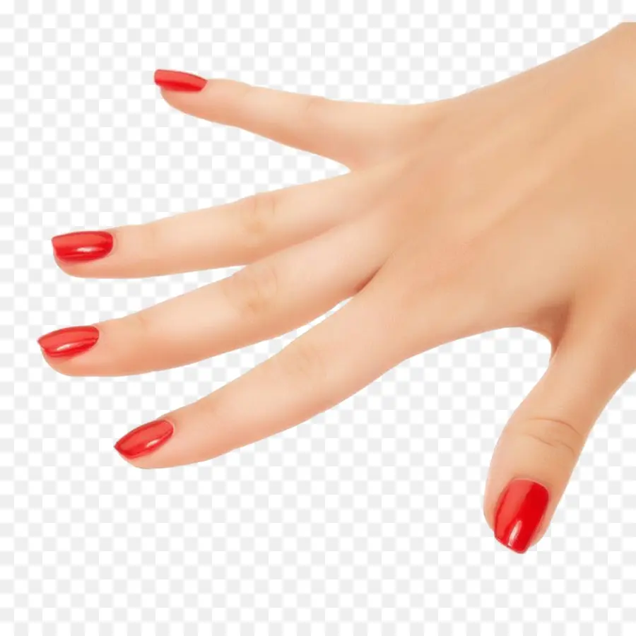 Main Avec Des Ongles Rouges，Vernis à Ongles PNG