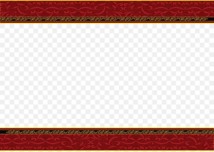 Bordure Rouge Et Or，Décoratif PNG