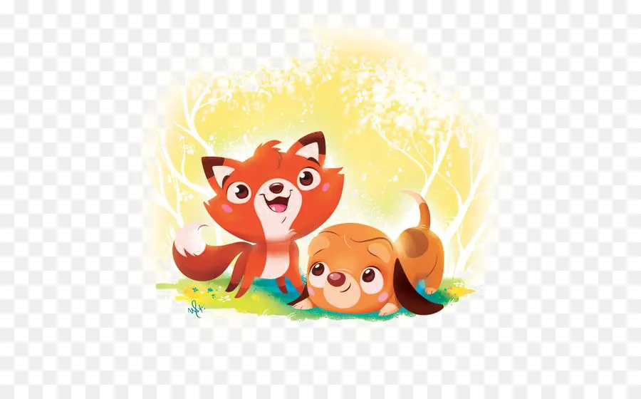 Renard Et Chien，Dessin Animé PNG