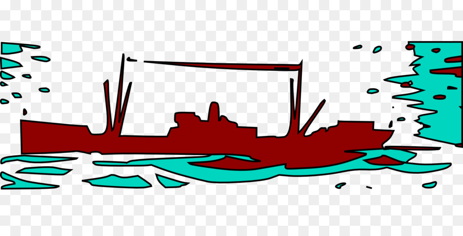 Navire Rouge Sur L'eau，Eau PNG