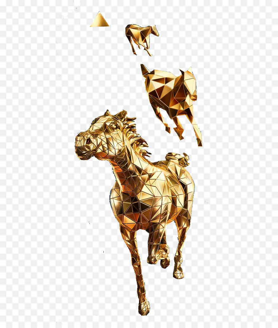 Cheval D'or，Géométrique PNG