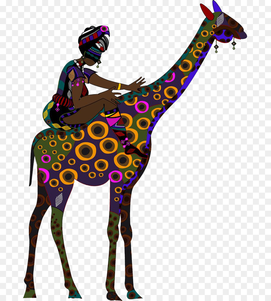 Femme Sur Girafe，Animal PNG