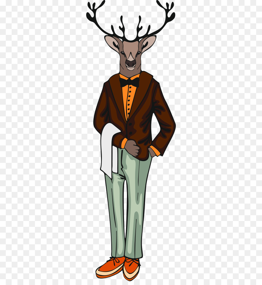 Cerf En Tenue Formelle，Cerf PNG