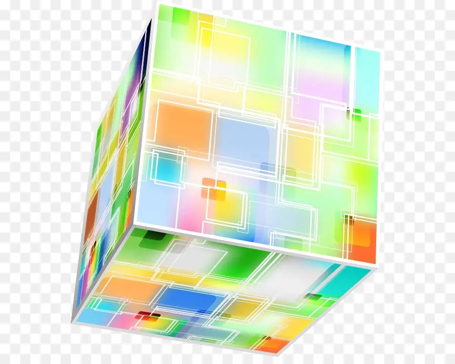 Cubes Colorés，Géométrique PNG