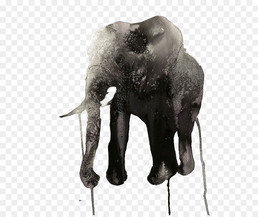 Éléphant，Aquarelle PNG