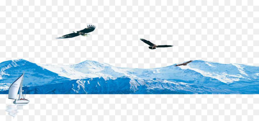 Montagnes Et Oiseaux，Voilier PNG