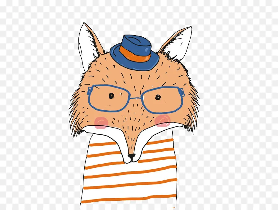 Renard à Lunettes，Chapeau PNG