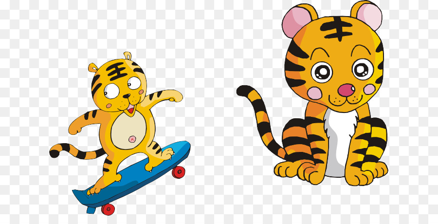 Tigres De Dessin Animé，Skateboard PNG