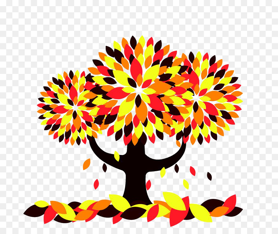 Arbre Coloré，Automne PNG