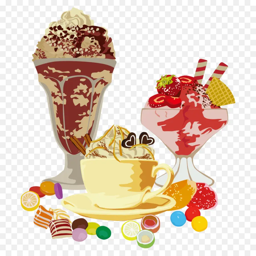 Coupes Glacées，Dessert PNG