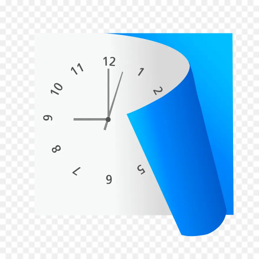 Horloge Avec Papier Bleu，Temps PNG