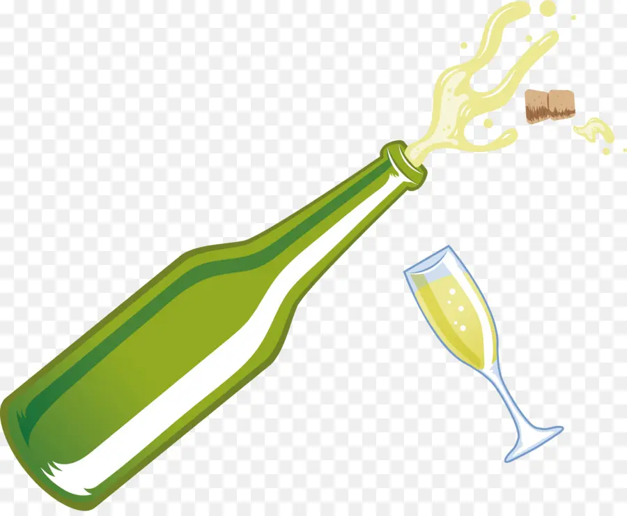 Bouteille De Champagne，Verre PNG