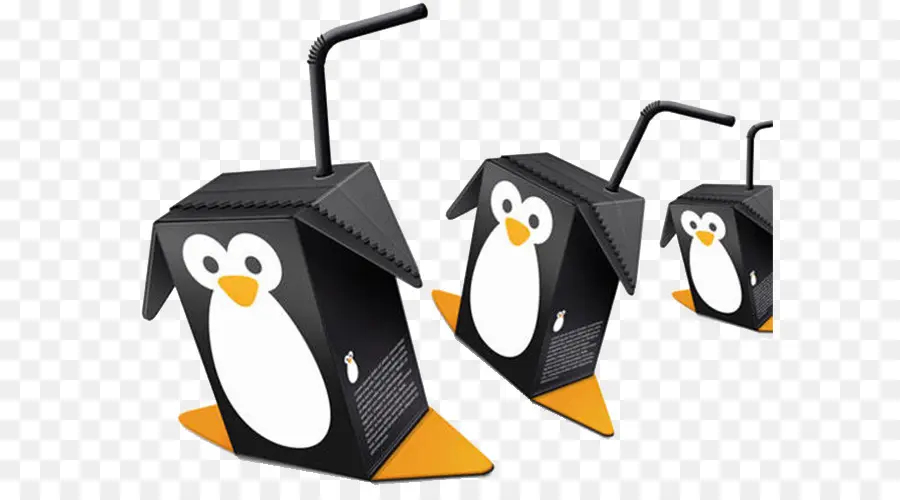 Boîtes De Jus De Pingouin，Paille PNG