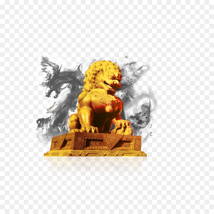 Statue Du Lion D'or，Lion PNG