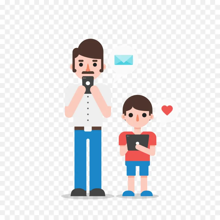 Père Et Fils Avec Des Appareils，Père PNG