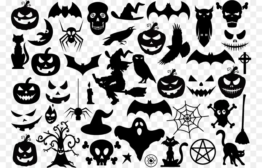 Icônes D'halloween，Silhouettes PNG