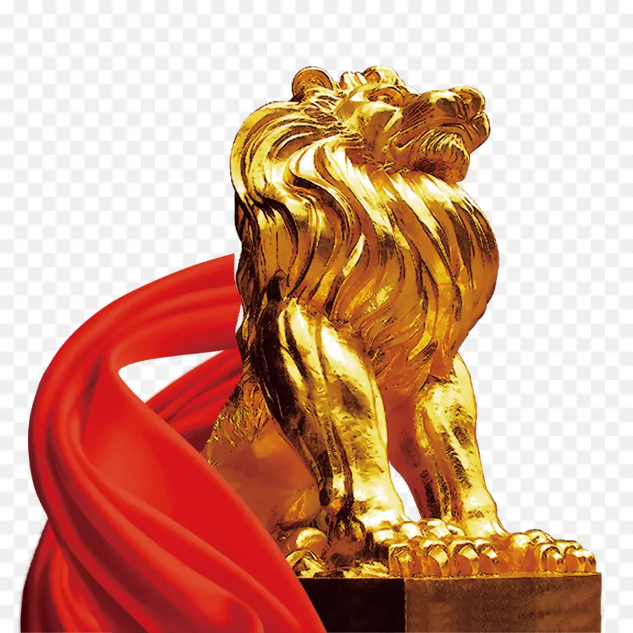 Lion D'or，Ruban Rouge PNG