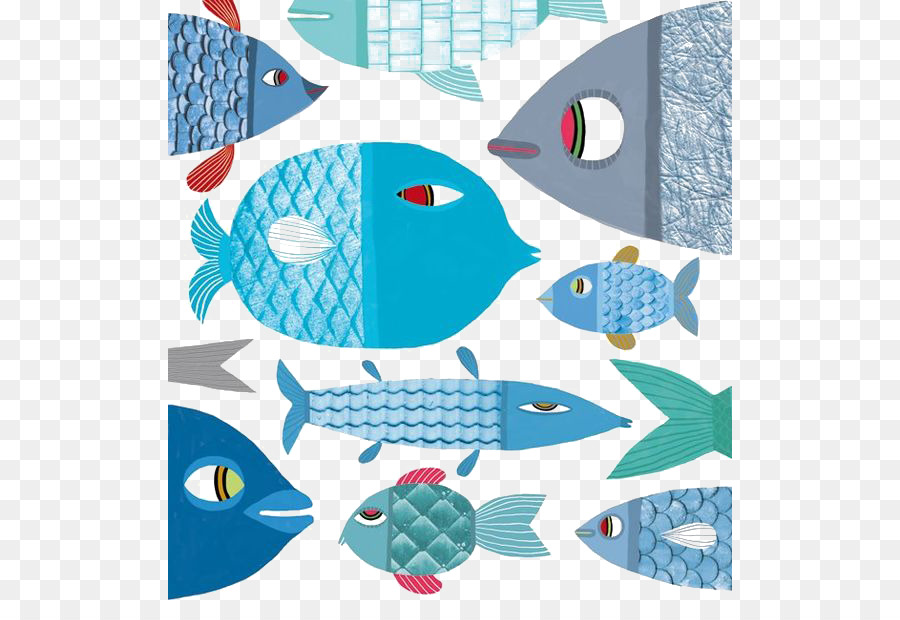 Illustration De Poisson，Bleu PNG