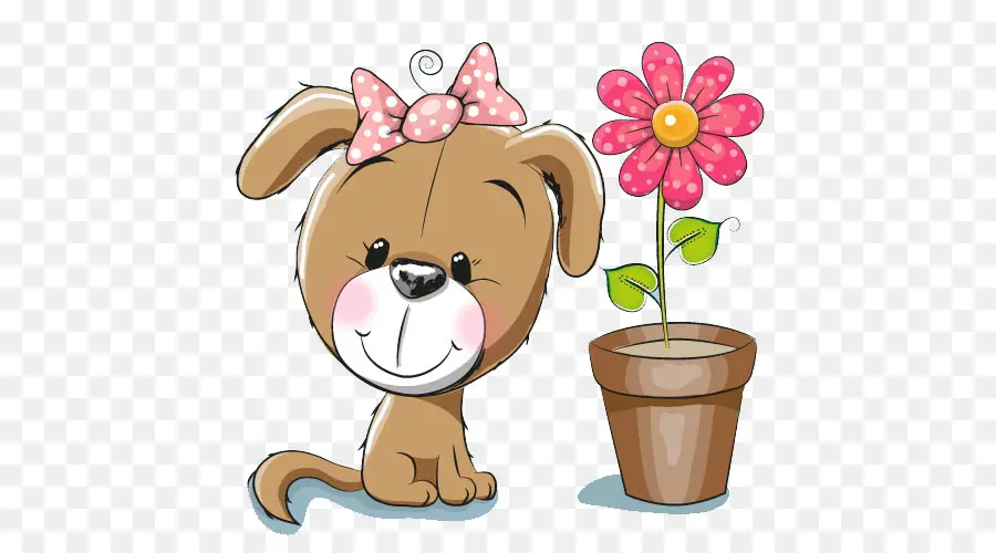 Chien Avec Fleur，Chiot PNG