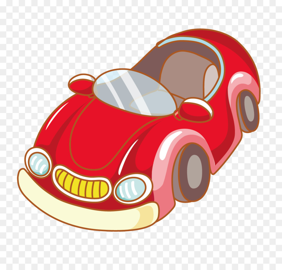 Voiture De Dessin Animé Rouge，Véhicule PNG