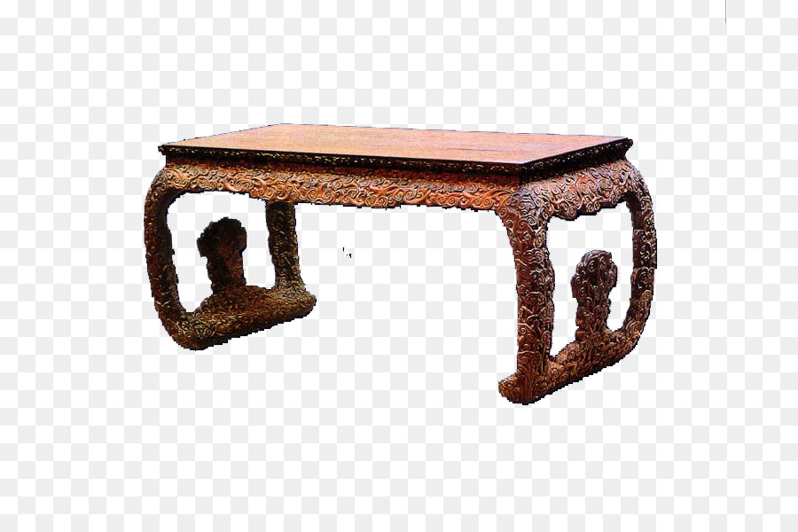 Table Antique En Bois，Sculpté PNG