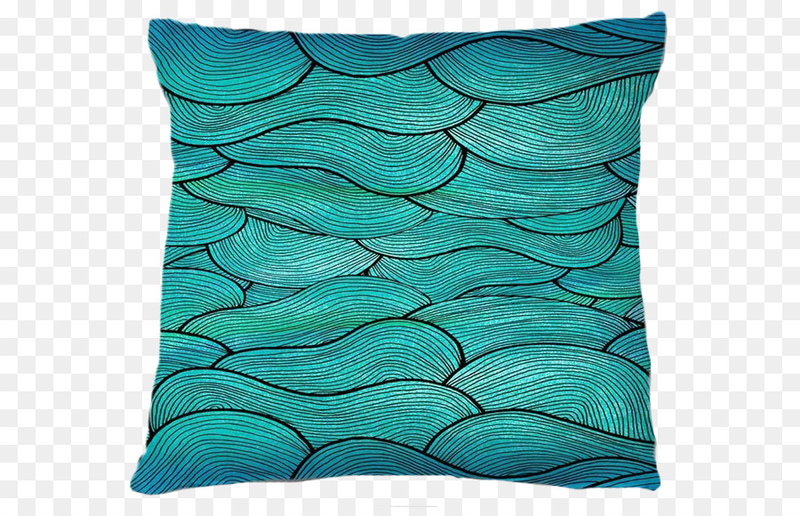 Vagues Bleues，Coussin PNG