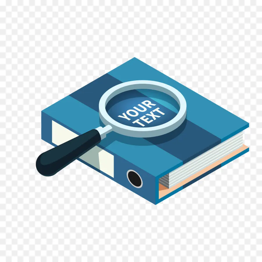 Livre Avec Loupe，Bleu PNG