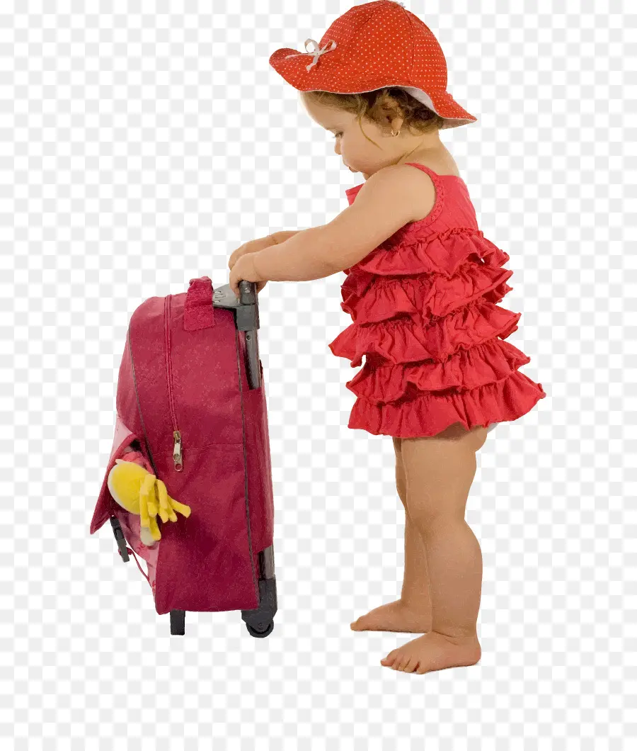 Fille Avec Valise，Valise PNG