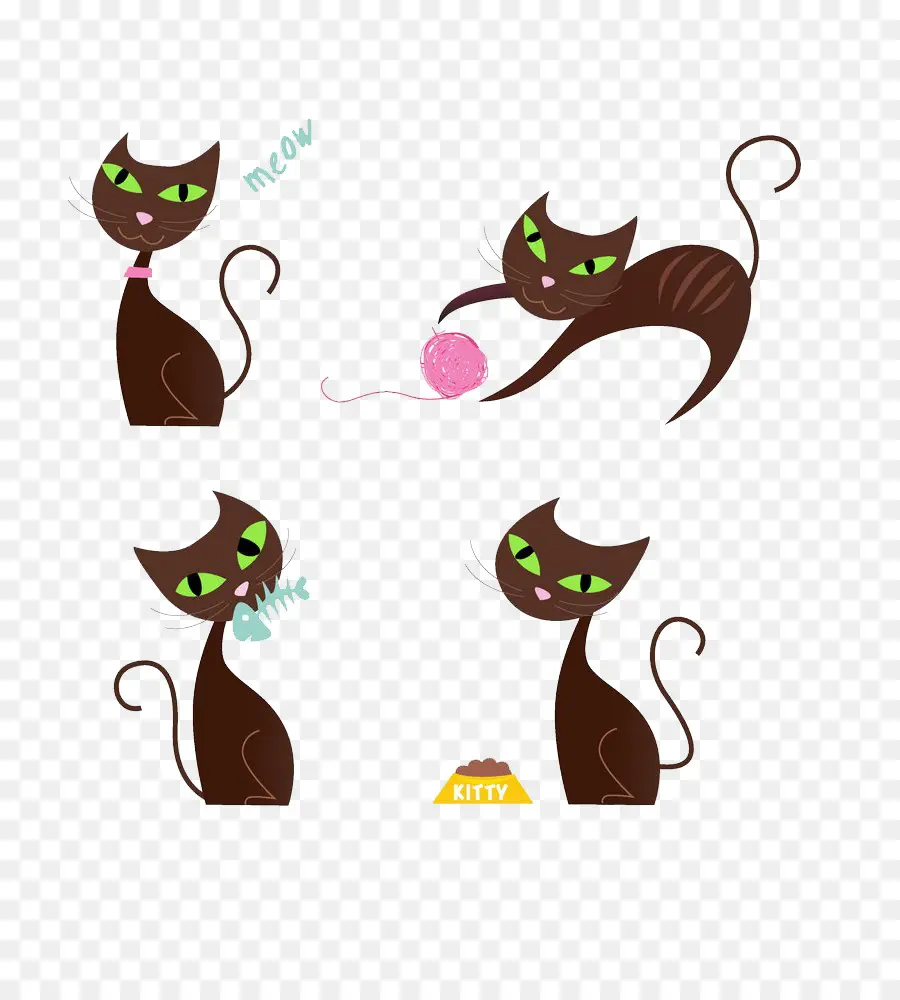 Chats De Dessin Animé，Espiègle PNG