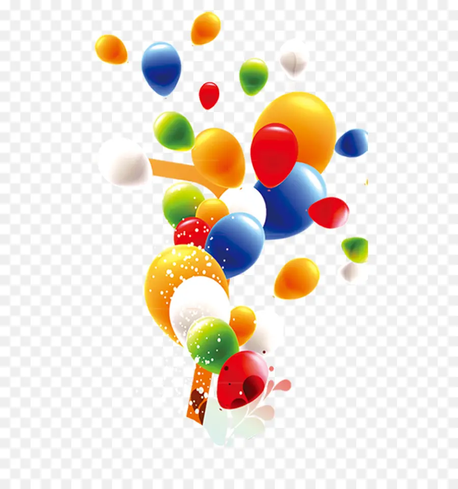 Ballons Colorés，Faire La Fête PNG