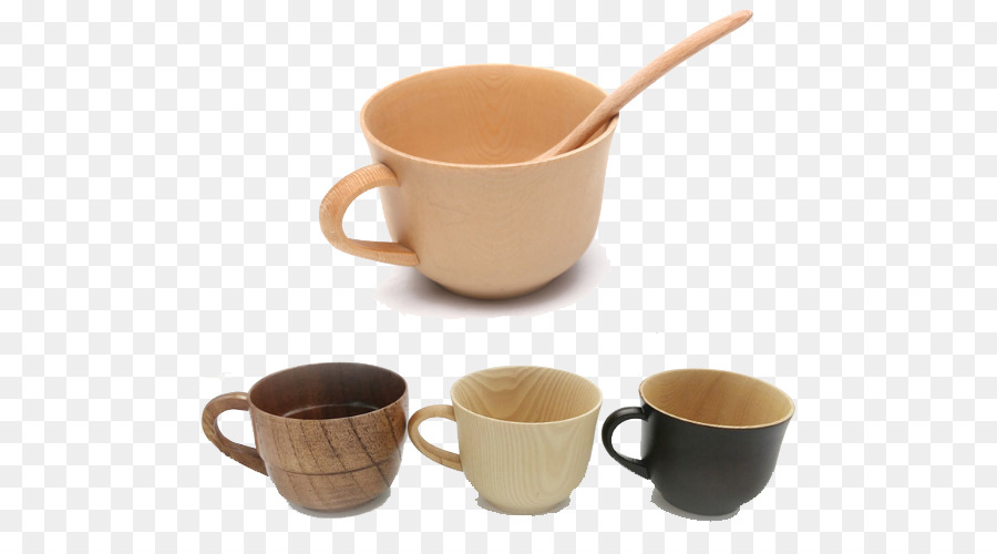 Tasses En Bois，Cuillère PNG