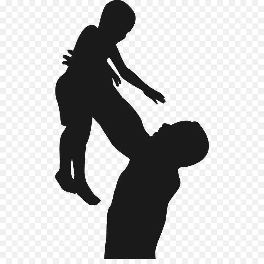 Silhouette Père Et Enfant，Famille PNG