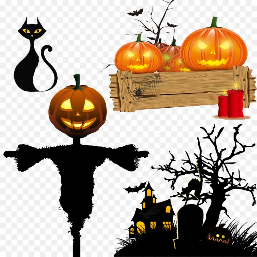 Décorations D'halloween，Citrouilles PNG