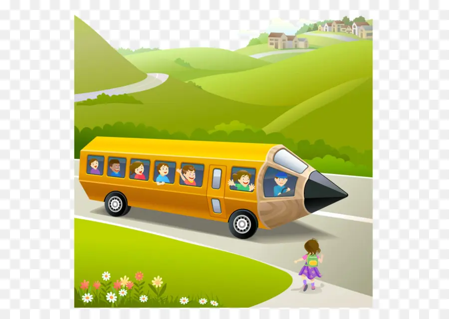 Bus，Crayon PNG