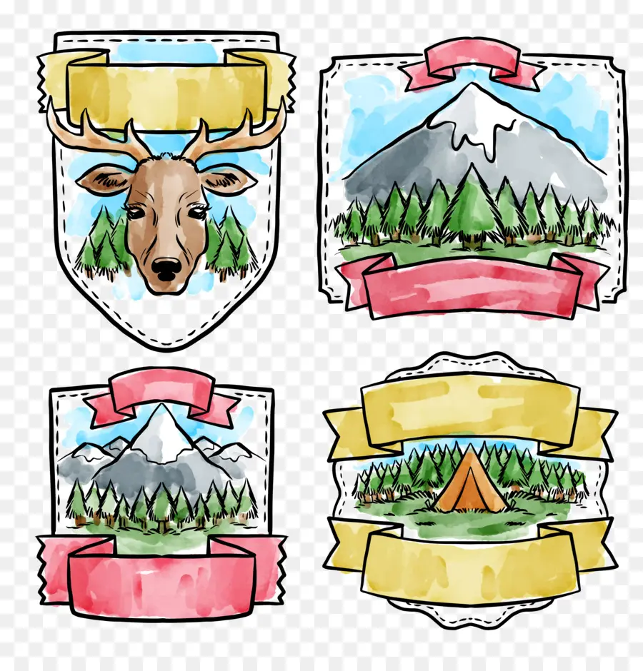 Insignes De Camping，Montagnes PNG