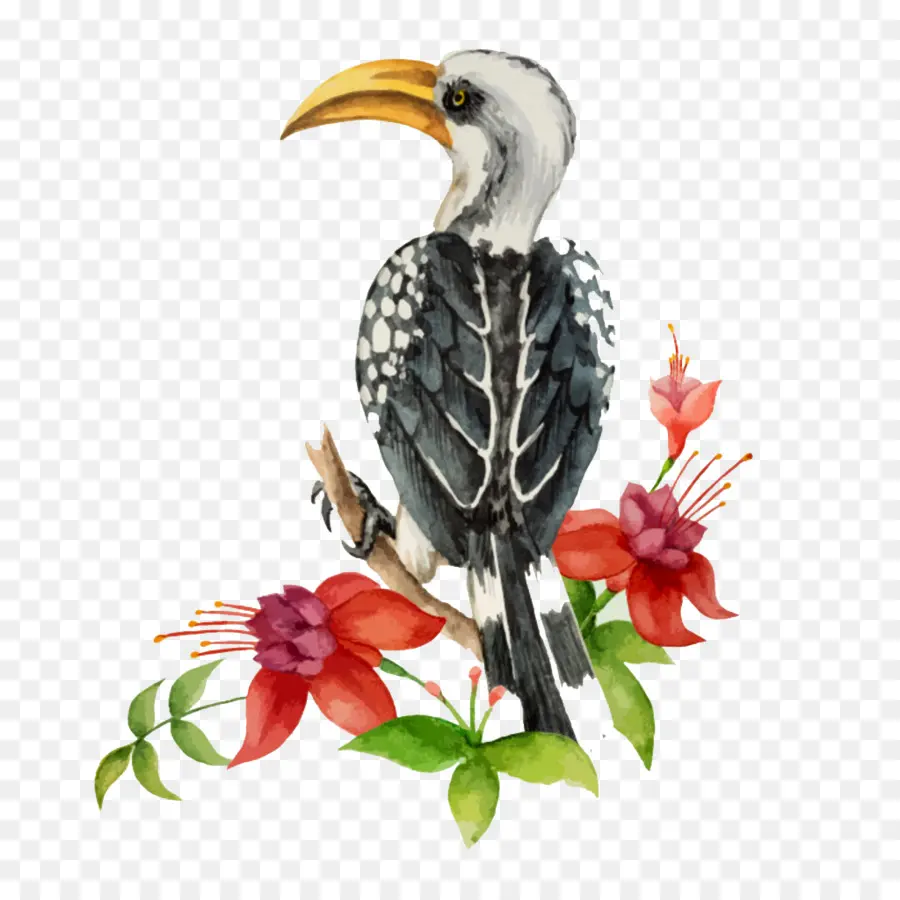 Oiseau，Fleurs PNG