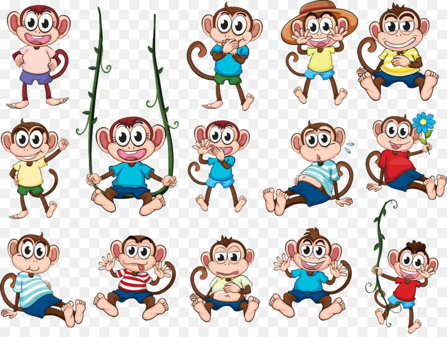 Singes，Dessin Animé PNG