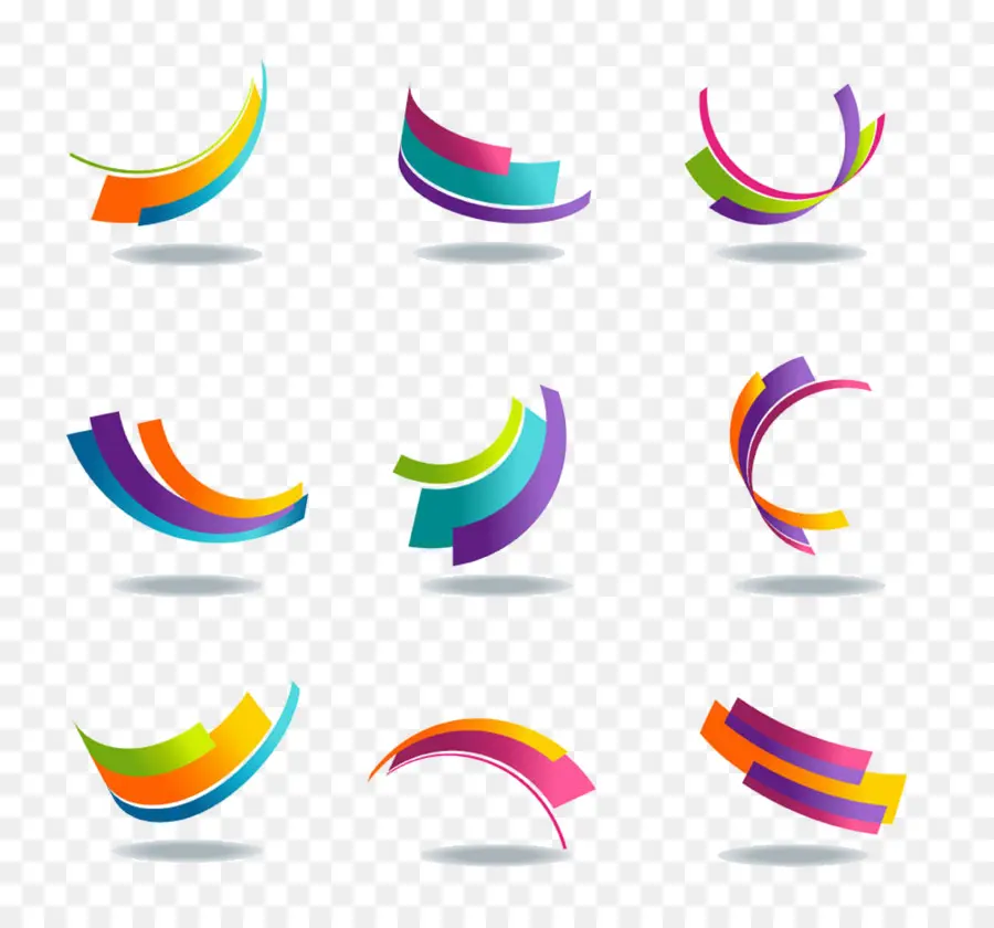 Formes Abstraites Colorées，Conception PNG